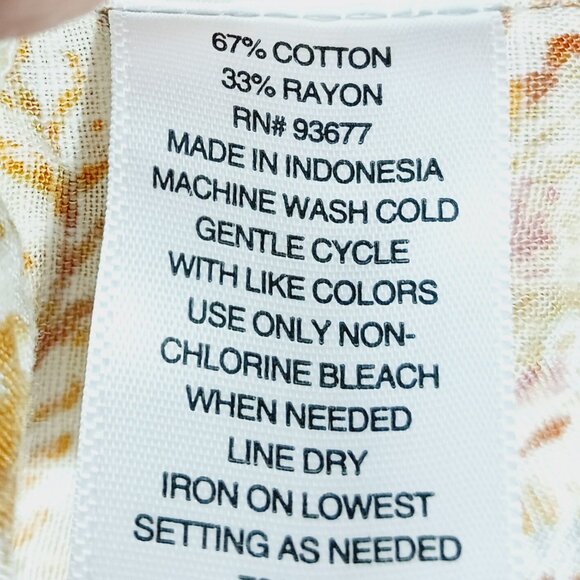 a.n.a. Medium Long Sleeve Paisley & Floral Print Top Cottage Core, Boho, Peasant - Picture 15 of 15